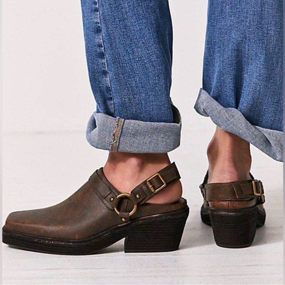 Jeffrey Campbell Leather Slingback Harness Mules